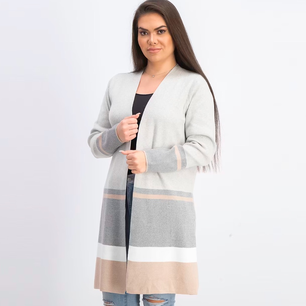 Women’s Apt.9. Long Gray and Pink Sweater Size XXL new with tag‎ 🏷️